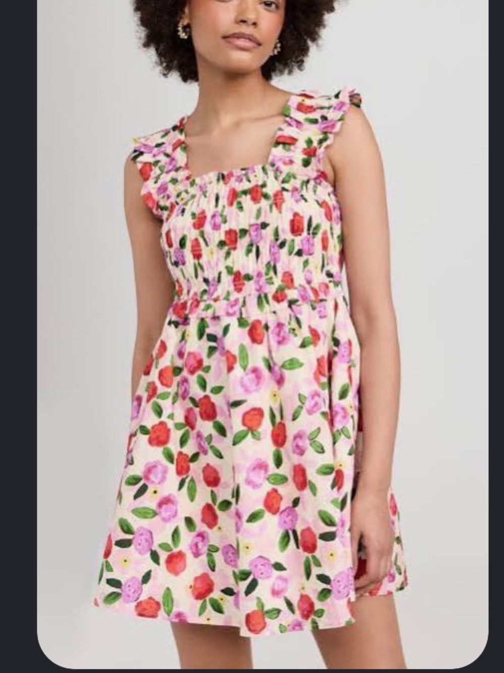 English Factory Ruffle Floral Mini Dress
